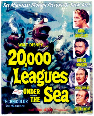 Vingt mille lieues sous les mers, le film de 1954, poster