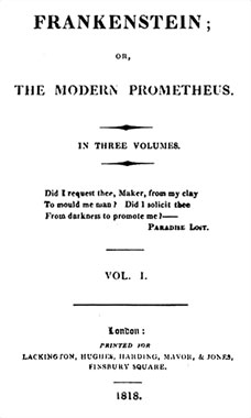 Frankenstein ou le Prométhée Moderne, le roman de 1818