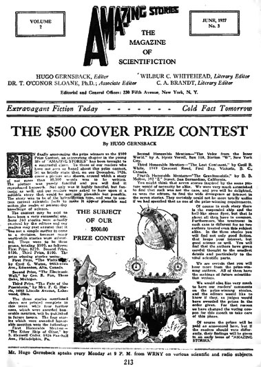 Amazing Stories, le numéro 15 de juin1927.